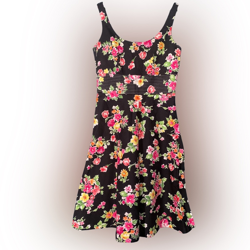 NWOT Donna Ricco New York Black Floral Dress Black with Multicolor Flowers